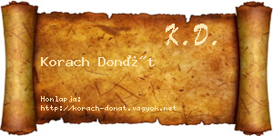 Korach Donát névjegykártya
