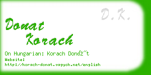 donat korach business card